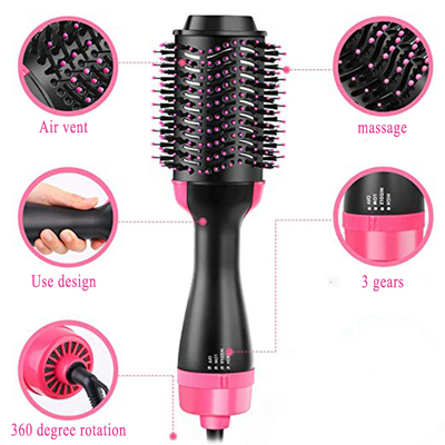 4in1 hair dryer brush curler straightener roller styler comb