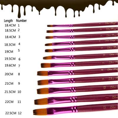 12pcs Paint Brushes Set Professional Paint Brush Round Point