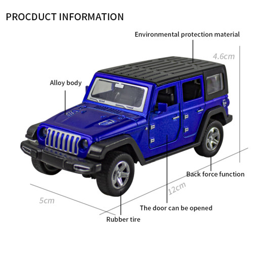 1:36 S  Wrangler Alloy Car Model Simulation Off-road Toy Veh