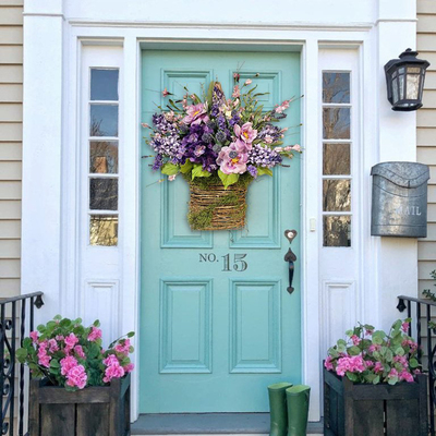Lavender Basket Wreaths Front Door Artificial Floral