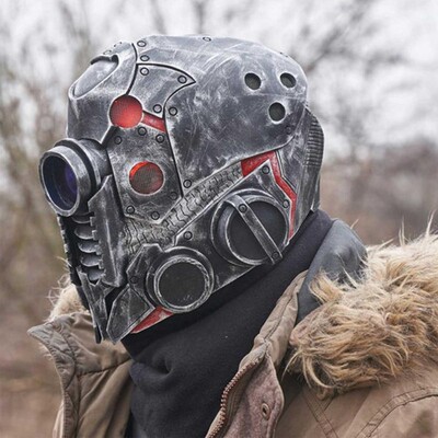 Punk Masque Helmet Halloween Cosplay Natural Latex Full Head