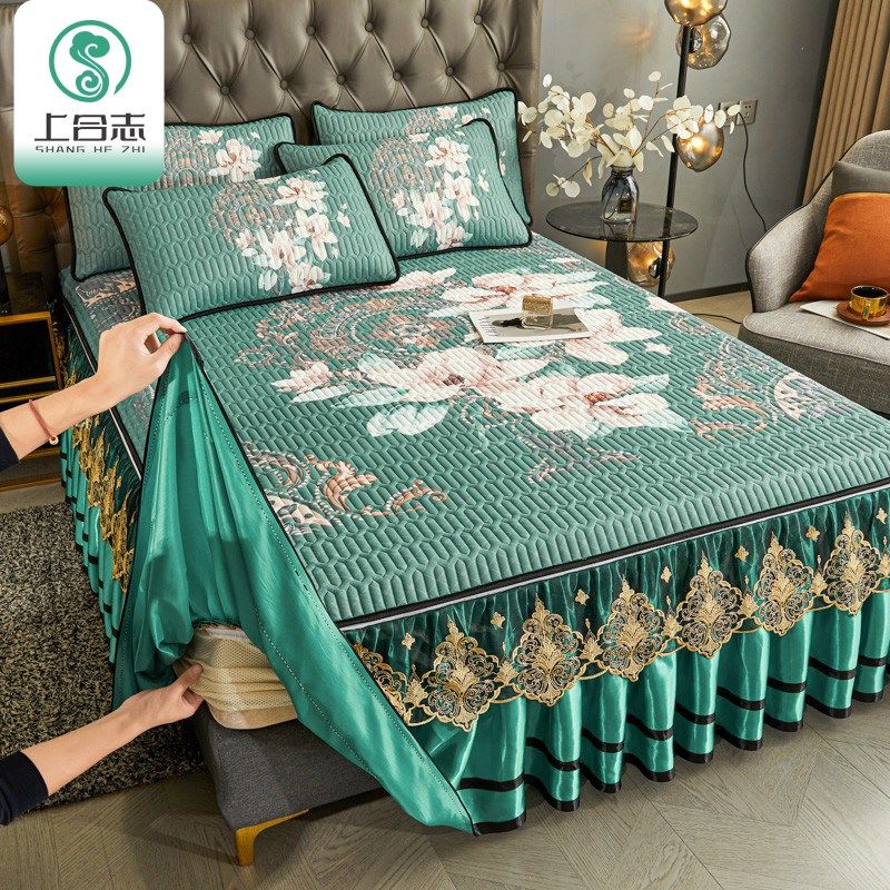 加厚冰丝乳胶席床裙三件可水洗可折叠夏季拆卸款床罩床笠凉席子,床上用品,乳胶席,淘宝优惠券,粉丝福利购,淘宝优惠卷