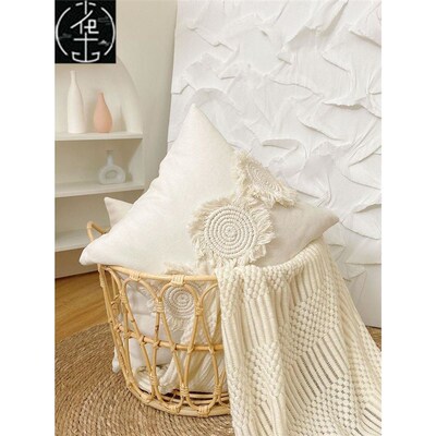 Wool knit tassel pillow pillow sofa cushion pillowcase soft