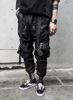 Men Cargo Pants Mens Casual Hip Hop Harem Pant Hit Color P