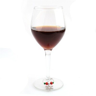 1Set Christmas Wine Glass Decoration Charms Party New Year C