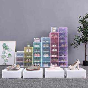 6PCS Transparent shoebox storage boxs shoe rack Shoe cabinet