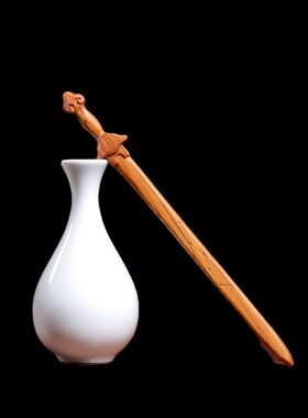 天然崖柏木实木雕刻吉祥如意北斗七星剑创意家居文玩手把件小摆件