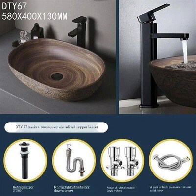 Ceramic Art Basin Sinks Counter Top Wash  Vessel  Oval ing