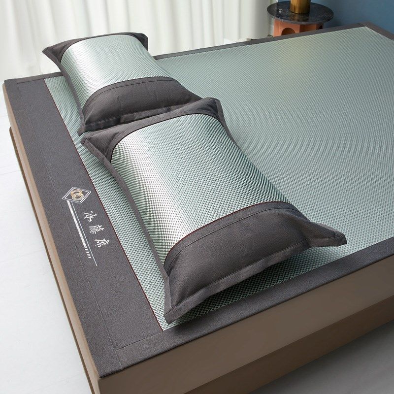 凉席冰丝席三件夏季冰藤席夏天可水洗机洗竹席草席软席子面席,床上用品,藤席,淘宝优惠券,粉丝福利购,淘宝优惠卷