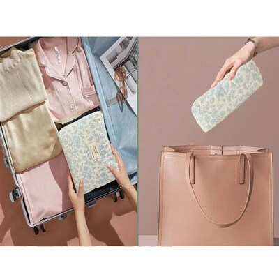 1pcs Cute Quilted Cotton Makeup Bag Women Zipper Cosmetic Or