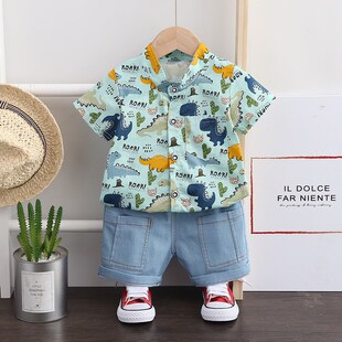 Toddler Baby Boy Summer Shirt Leaf Infant Boys Clothes Set