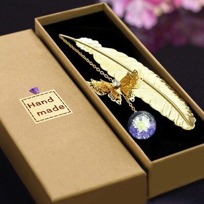 Metal feather bookmark Gifts for teacher lady Gift Christmas
