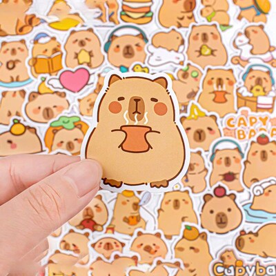 50Pcs Cute Cartoon Capybara Graffiti Stickers Creative Funny