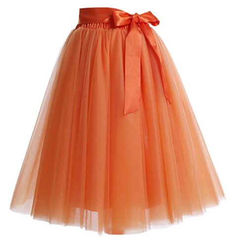 Summer Style 6 Layers Knee Length Tutu Tulle Skirt High Elas