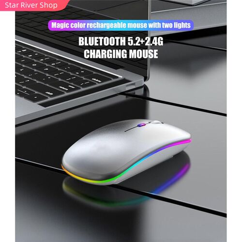 Bluetooth Wireless With USB Rechargeable  RGB Mouse BT5.2 Fo