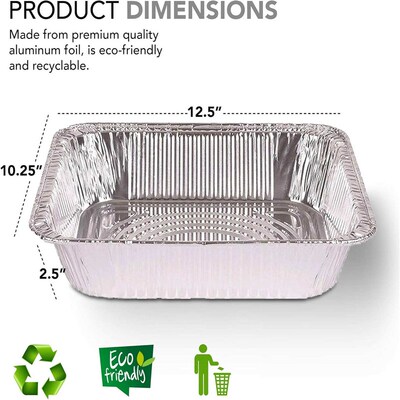 Aluminum Foil Pans Half Size Deep Tin Foil Bakeware Tray