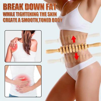 Curved Wood Roller for Stomach Cellulite,Wooden Therapy Mass