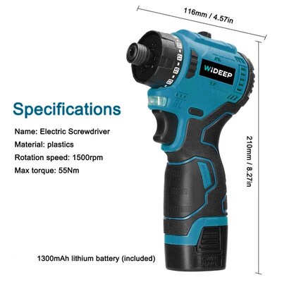 16.8V Brushless Screwdriver Lithium Electric Drill Rechargea