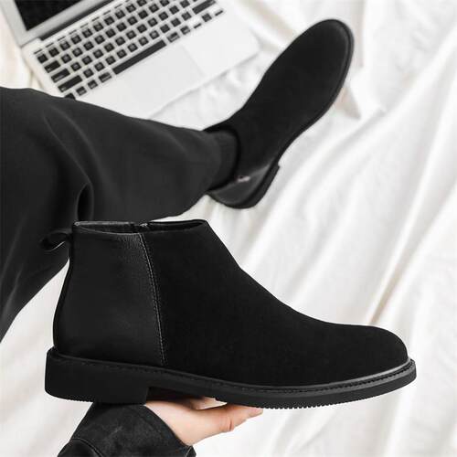 Autumn New Mens Martin Chelsea Boots Casual Leather Shoes