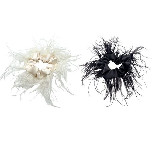 Ostrich hair ring feather head rope beard headdress hair acc
