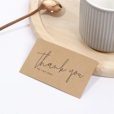 30 Natural Kraft Paper Cards Thank You For Your Order Card F