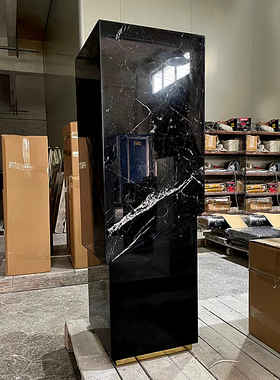 天然大理石摆件雕塑台酒店售楼处大堂落地装饰高端定制工艺品底座