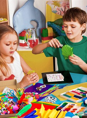 Colorful Plush Sticks Wool Pompoms Maials Kids DIY Montessor