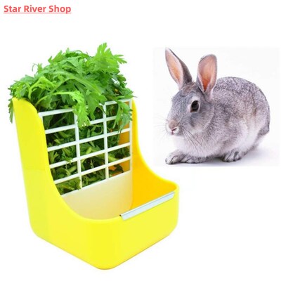 2in1 Rabbit Guinea Pig Chinchilla Hay Grass Plastic Stainles