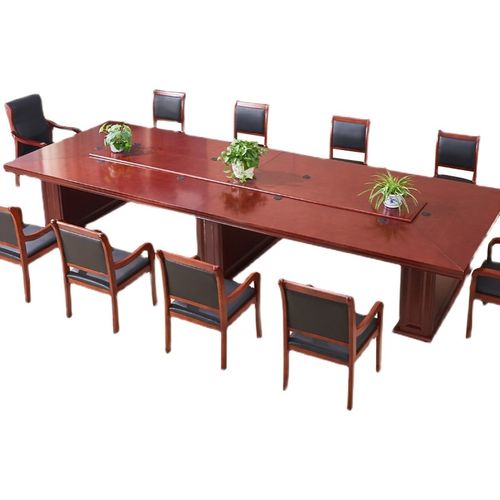 油漆实木贴皮条形大型可拆卸办公椅长会议简约桌会议桌长桌洽谈桌