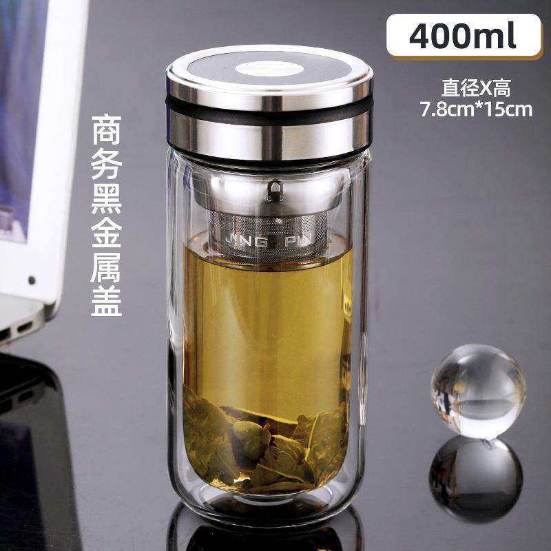 茶杯玻璃杯网红小胖墩可携式泡茶杯高硼硅玻璃杯小巧高颜值礼品杯