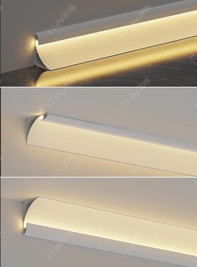 顶角石膏槽线灯明装线灯免吊顶酒店程客厅69905型灯中山工铝合金