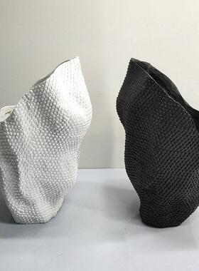 花瓶摆JBH件客厅异插花北欧奢艺术创意轻落地餐桌软装品形黑色花