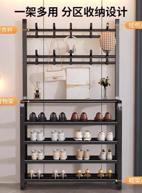 鞋架多层家门口置门物架入户出租房用衣架一体简挂80491易门后用