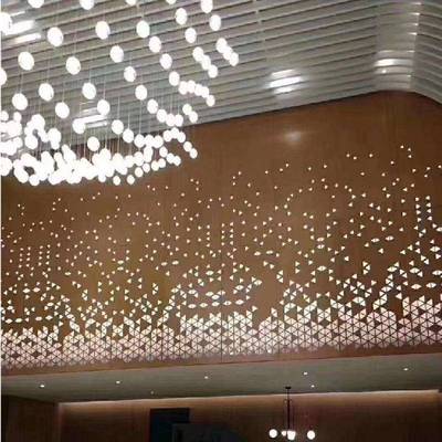 锈钢风背景墙玄关中式水格屏栅屏隔断山画酒店不大07301堂前台装