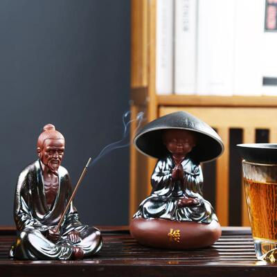 创意斗滤笠茶功80022夫茶具漏配件紫砂物摆件陶瓷一体茶滤人茶叶