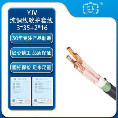 YJV3*3963程5+2*16方电线电缆平三相线5芯电缆线国力标足米工电电