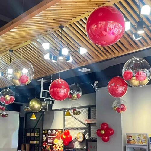 透明球中球波波球吊饰珠宝店商场4S店室内挂房顶布置活动气球装饰
