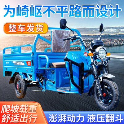 宗旗三轮车电动货运三轮车新款家用农用摆摊载重拉货快递车电瓶车