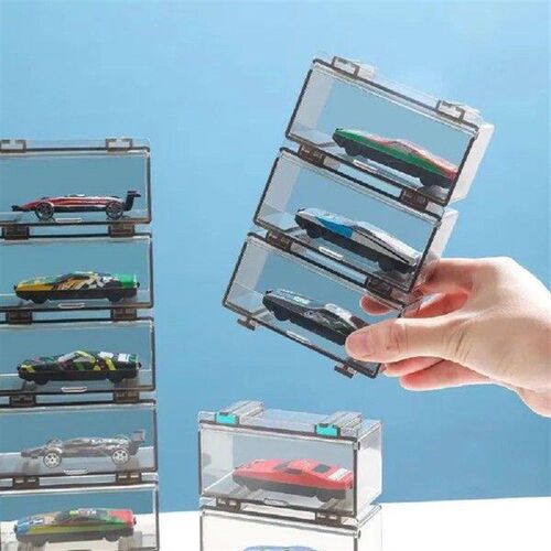 Stackable 1:64 Toy Model Cars Display Box 1 Grids Acrylic