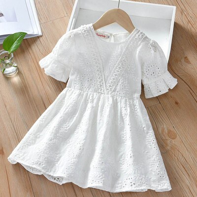 Casual Fashion Clothes Summer Baby Girls Dress Short Sleeve