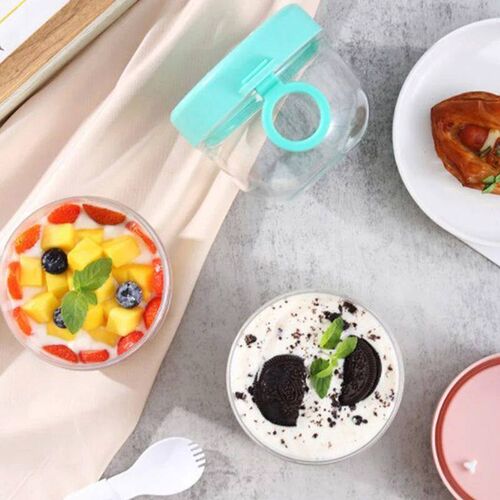 Overnight Oats Jar Container Portable Oatmeal Cups With Lids
