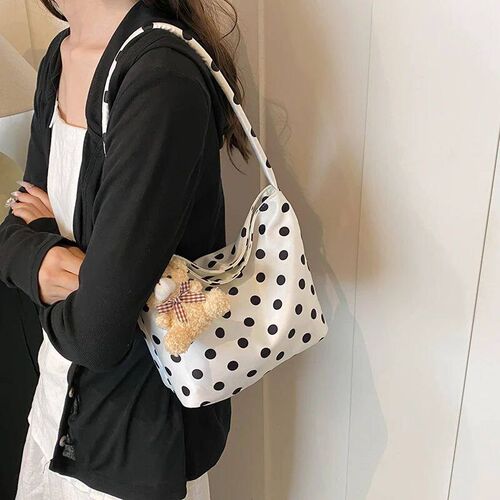 1pc pure color polka dot houlder bag fahion armpit bag bucke