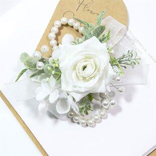 Classic Rose Silk Wedding Boutonniere Pearls Pins Vintage