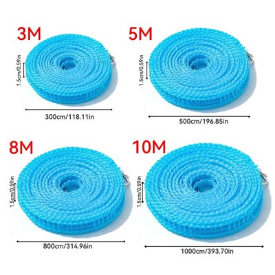 3M/5M/8M/10M Outdoor Windproof Clothesline Travel Retractabl