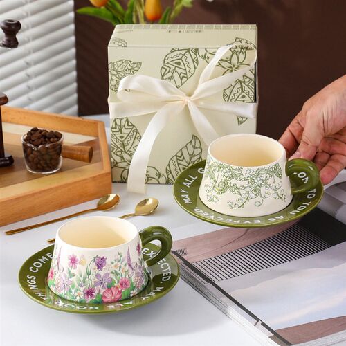 ffee Cup And Saucer Set Gift Box Home Ceramic Cup Wedding So