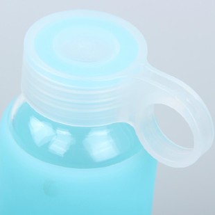 多色系圆形耐热防漏玻璃水杯 便携式摔不破加厚玻璃水瓶