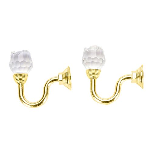 2pcs European Style Curtain Hooks Metal Crystal Glass Curtai