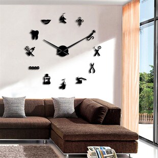 Dentist DIY Giant Wall Clock Dental Doctor Oversized Wall Cl