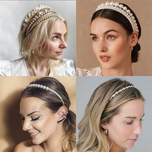 VAGZEB Fashion Big Pearl Headband For Women Girls Hair Hoop