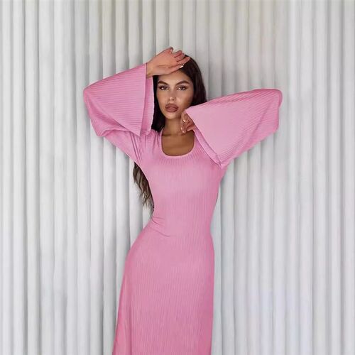 Womens 2025 Fashion Casual Loose U Neck Back Strap Long Sle
